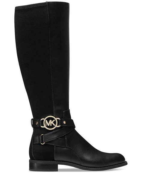 michael michael kors women's rory hardware strap riding boots|Rory Leather and Logo Boot .